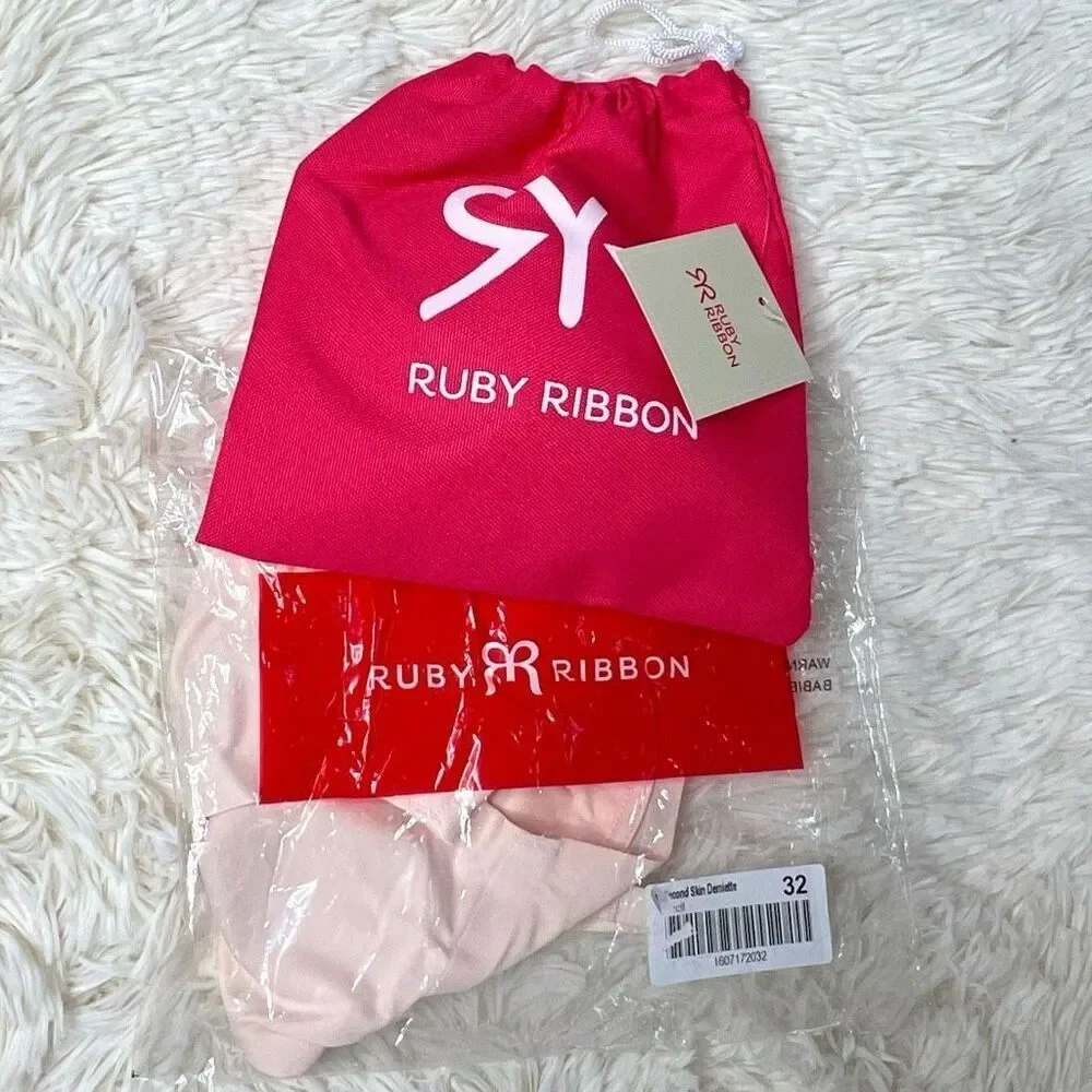 Ruby Ribbon Second Skin Sheer Demiette in Shell  Nwt Size 32